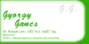 gyorgy gancs business card